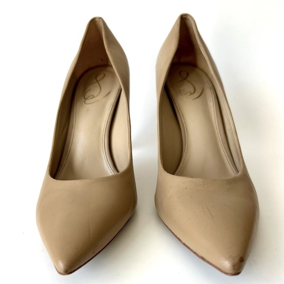 Sam Edelman Hazel Nude Leather Pumps Stiletto Heels Size 9.5 - Picture 5 of 12